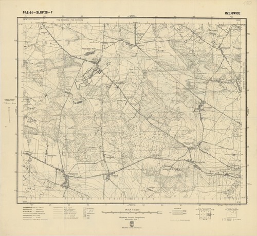 Mapa topograficzna okolic wsi Rzejowice, zdobyta podczas akcji zbrojnej Batalionów Chłopskich i Armii Krajowej na okupacyjne starostwo w Radomsku w dniu 6 maja 1944 r.