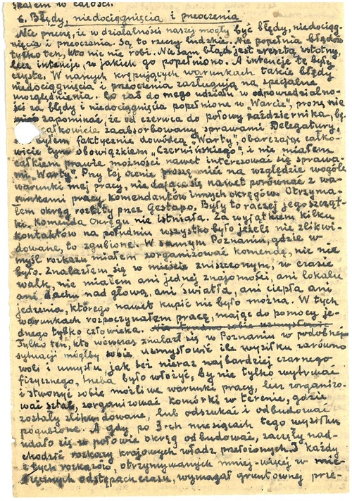 Fragment więziennego grypsu Andrzeja Rzewuskiego. Przechwycenie grypsów przez funkcjonariuszy UB, stało się przyczyna decyzji o popełnieniu samobójstwa
