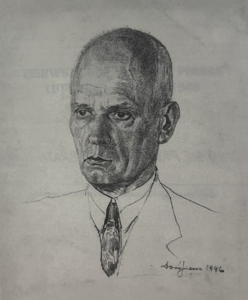 Eugeniusz Przybył, rysunek, 1946, K. Dargiewicz
