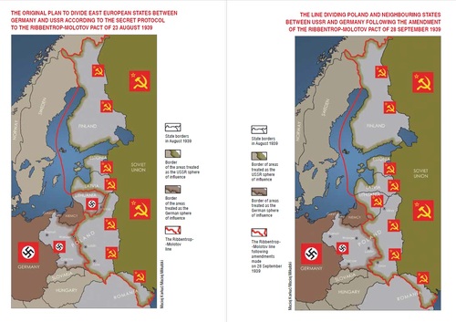 The lines dividing Poland and Central-Eastern Europe based on the 1939 German-Soviet agreement (graphic from M. Korkuć’s book <i>The Fighting Republic of Poland 1939–1945</i>)