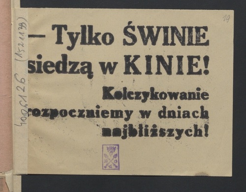 Druk konspiracyjny (z zasobu Biblioteki Jagiellońskiej)