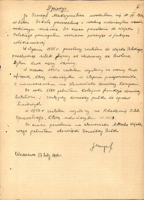 Życiorys Maksymiliana Sznepfa, 17 lutego 1952 roku