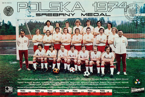 A poster depicting the 1974 World Cup silver medallists (from the Archives of the Institute of National Remembrance)