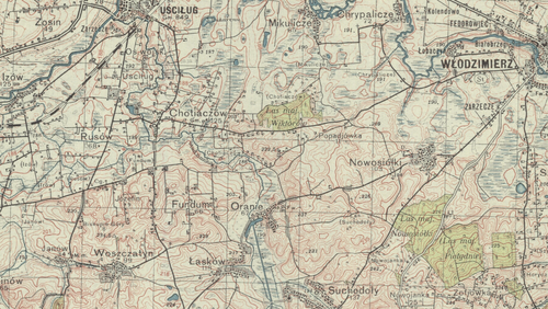 Okolice Fundum, gm. Chotiaczów, pow. włodzimierski we fregmencie mapy WIG, 1939 r. (ze zbiorów Biblioteki Narodowej)
