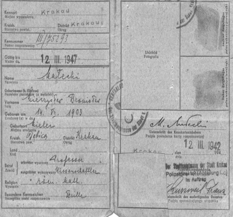 Kenkarta Mieczysława Małeckiego. Fot Archiwum rodziny Małeckich