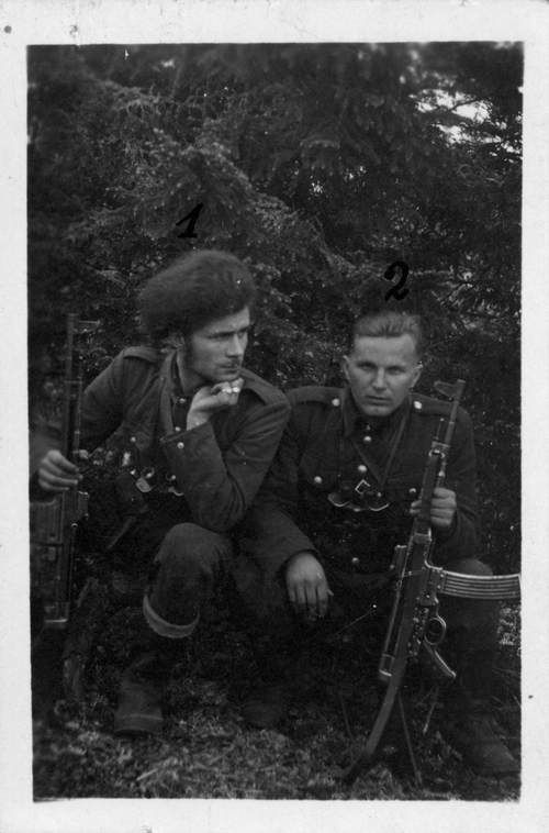 Od lewej:  Marian Borys i Stanisław Śledzik, około 1950 roku