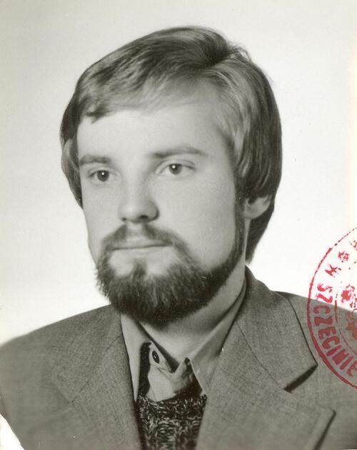 Marek Adamkiewicz, jeden z liderów ARO. Zdjęcie z indeksu studenta Wyższej Szkoły Pedagogicznej w Szczecinie, 1980 r. (ze zbiorów Marka Adamkiewicza)