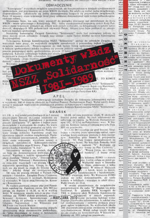 Dokumenty władz NSZZ „Solidarność” 1981–1989