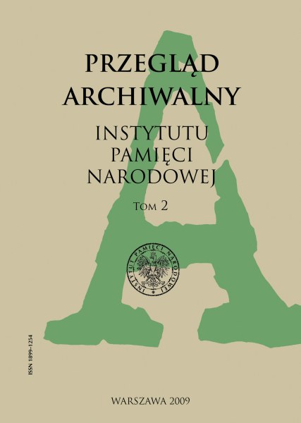 Przegląd Archiwalny Instytutu Pamięci Narodowej, tom 2 (2009)