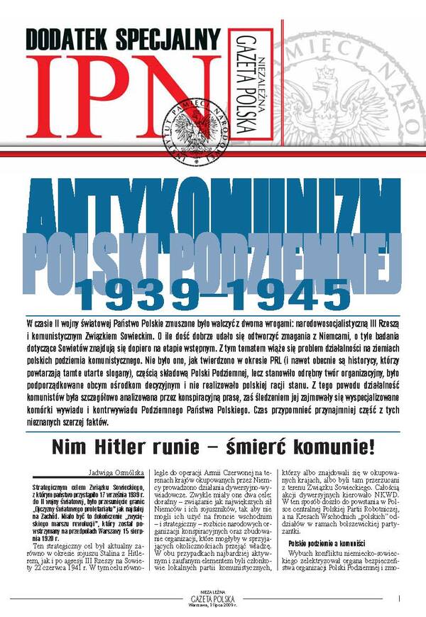 Antykomunizm Polski podziemnej 1939-1945