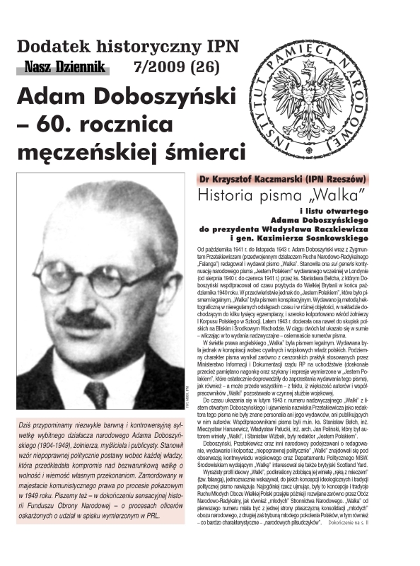 Adam Doboszyński – 60. rocznica męczeńskiej śmierci