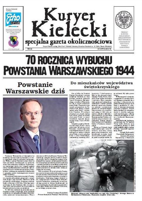 „Kuryer Kielecki" z okazji 70. rocznicy wybuchu Powstania Warszawskiego