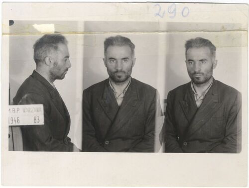 Marian Gołębiewski na fotografii więziennej, 1946 r. (AIPN)